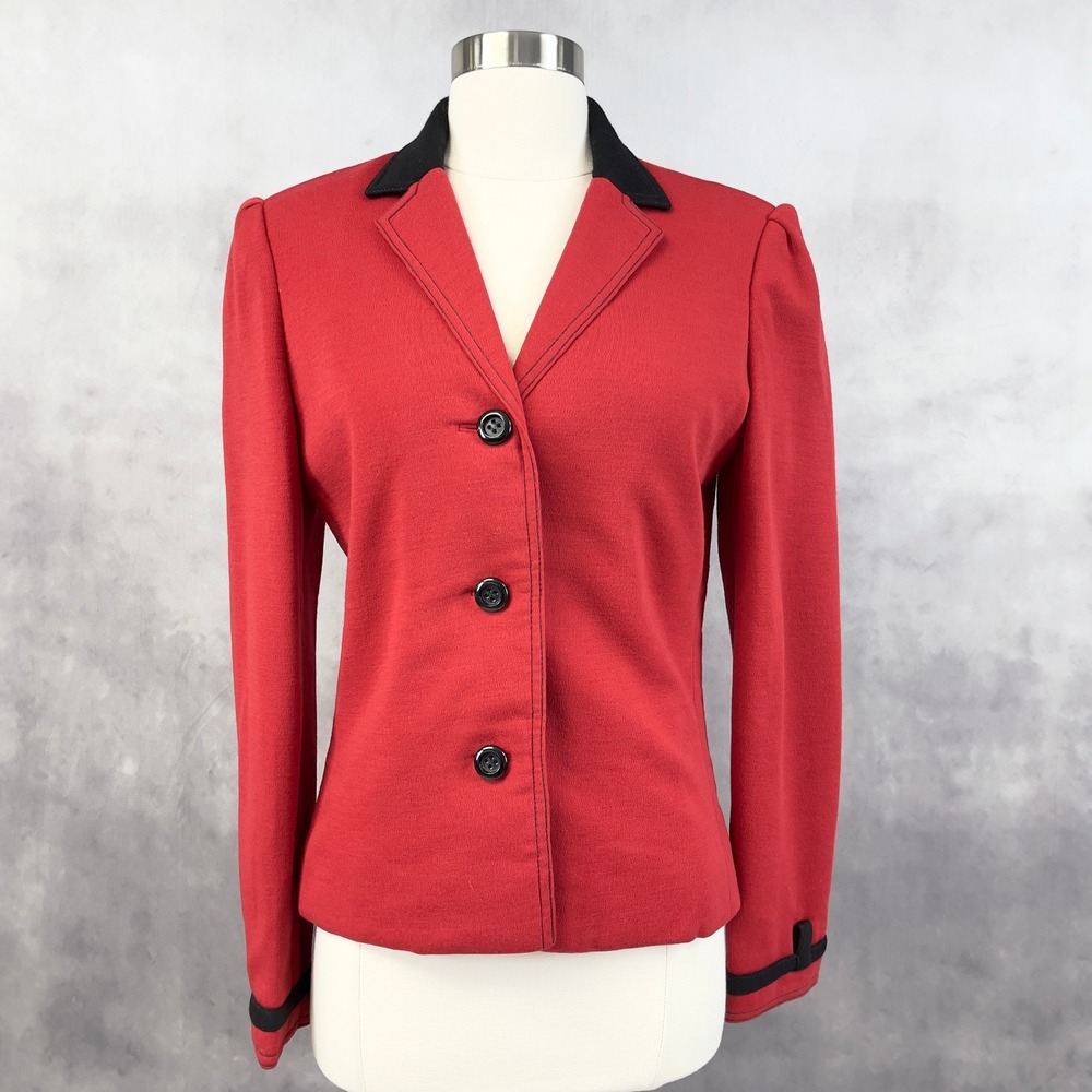 Michael Novarese Women Blazer Small Preppy Equestrian Minimal Old Money Academia